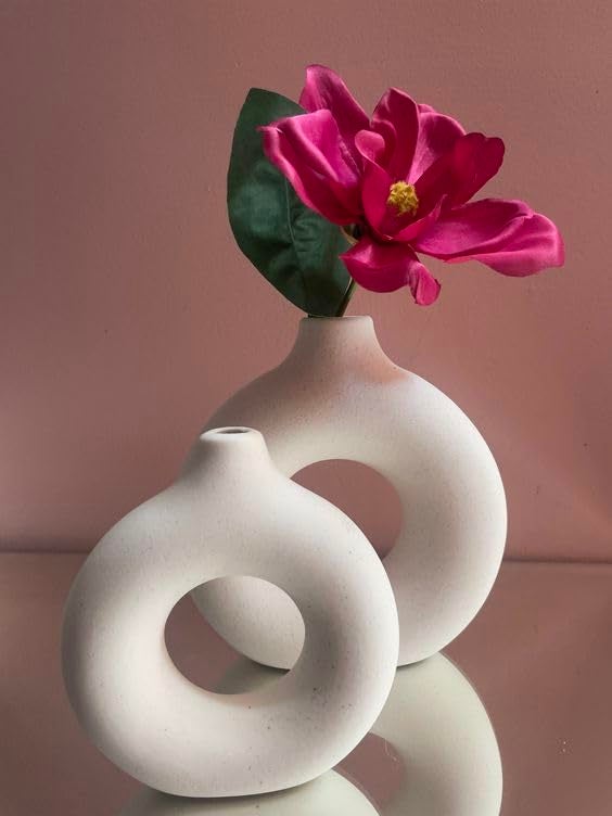 Quace Quace White Donut Ceramic Vase 