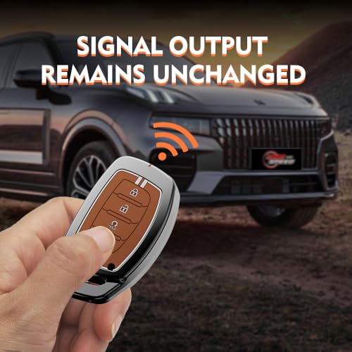 SHOPOFLUX Key Cover Compatible with Hyundai Alcazar and Creta ev Car 4 Button Smart Key (Metal Brown Silicone) - Image 3
