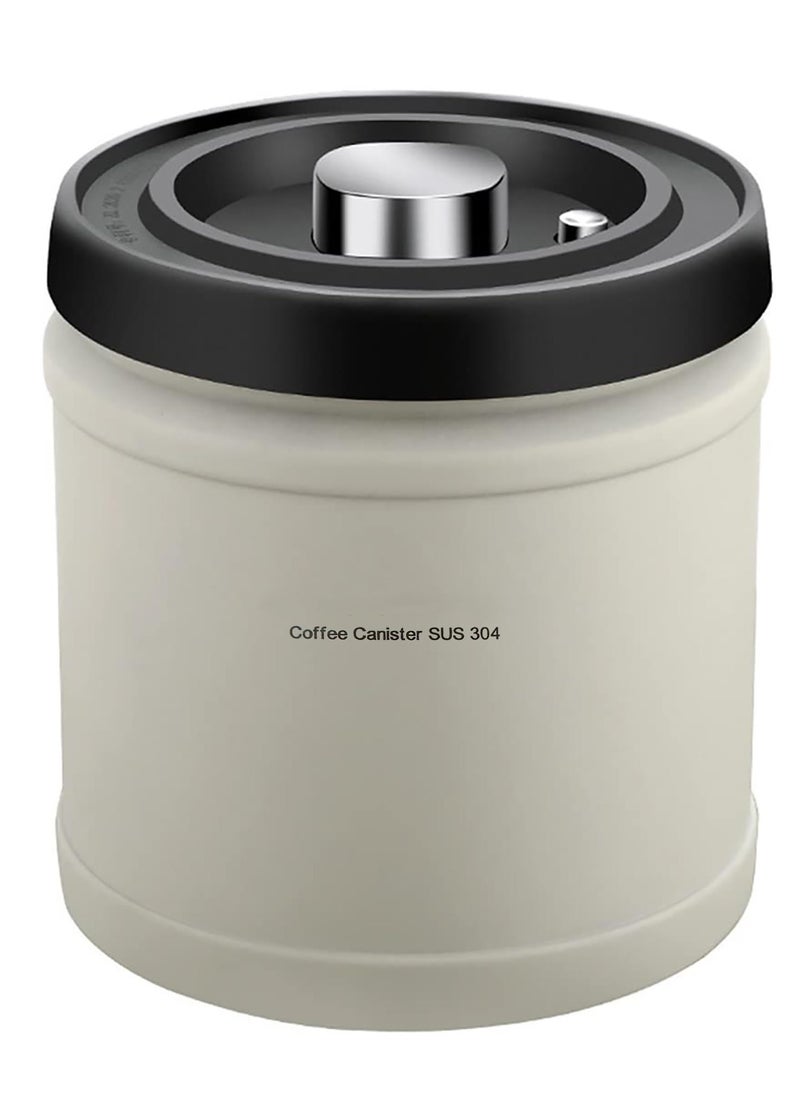SYOSI Coffee Canister Airtight Container 1600ml Stainless Steel Coffee Bean Storage Container Vacuum Anti-Oxidation Food Container with CO2 Release Valve for Beans Grounds Flour Cereal Grain Grounds Nuts  - Image 1