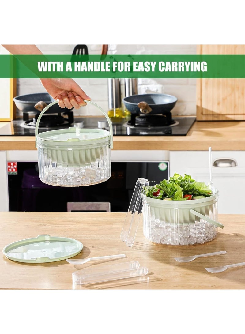 SYOSI Dip Chiller Bowl, Ice Serving Bowls with Lid, Cold Serving Dish with 2 Serving Tongs and 6 Spoons for Parties, Ideal for Hummus, Salsa, Pasta, Fit for Dips and Sauces, 2 Pack, 30 oz - Image 5