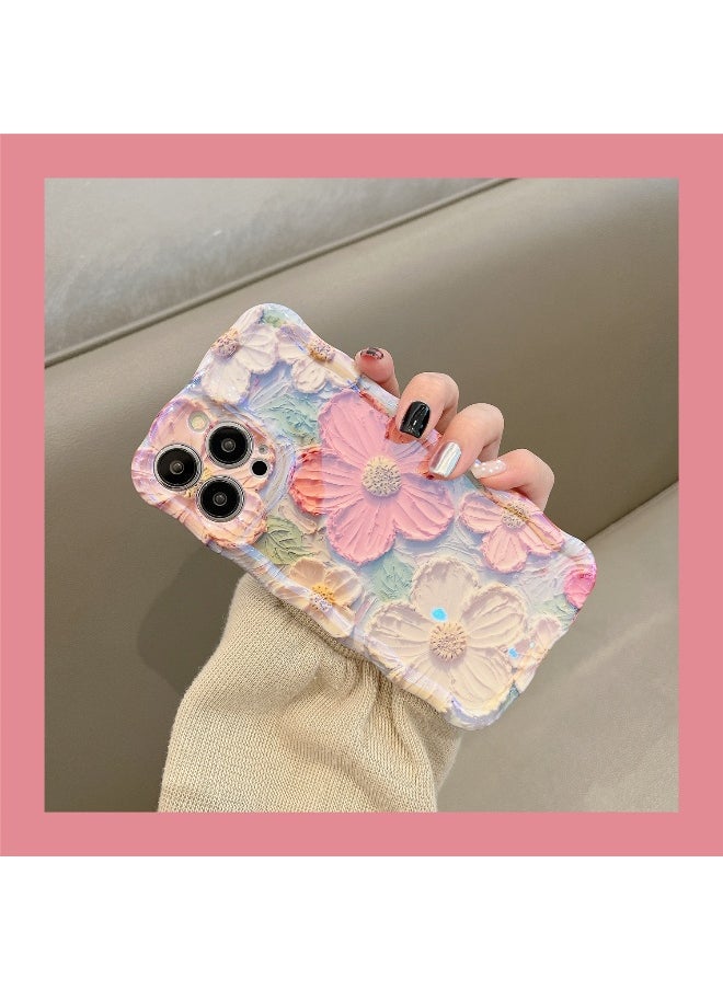 Generic Korean Style Floral Oil Painting Phone Case for iPhone 16 Pro Max - Elegant and Unique Design  - Image 5