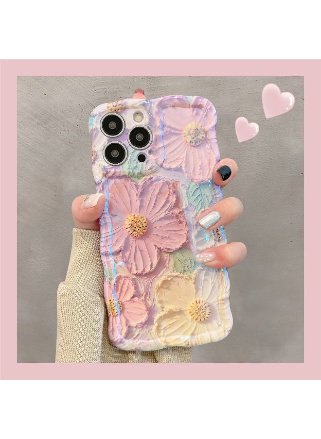 Generic Korean Style Floral Oil Painting Phone Case for iPhone 16 Pro Max - Elegant and Unique Design  - Image 1