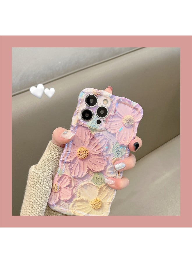 Generic Korean Style Floral Oil Painting Phone Case for iPhone 16 Pro Max - Elegant and Unique Design  - Image 4