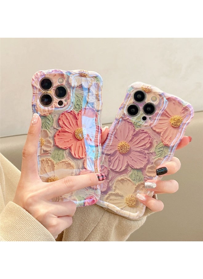 Generic Korean Style Floral Oil Painting Phone Case for iPhone 16 Pro Max - Elegant and Unique Design  - Image 2