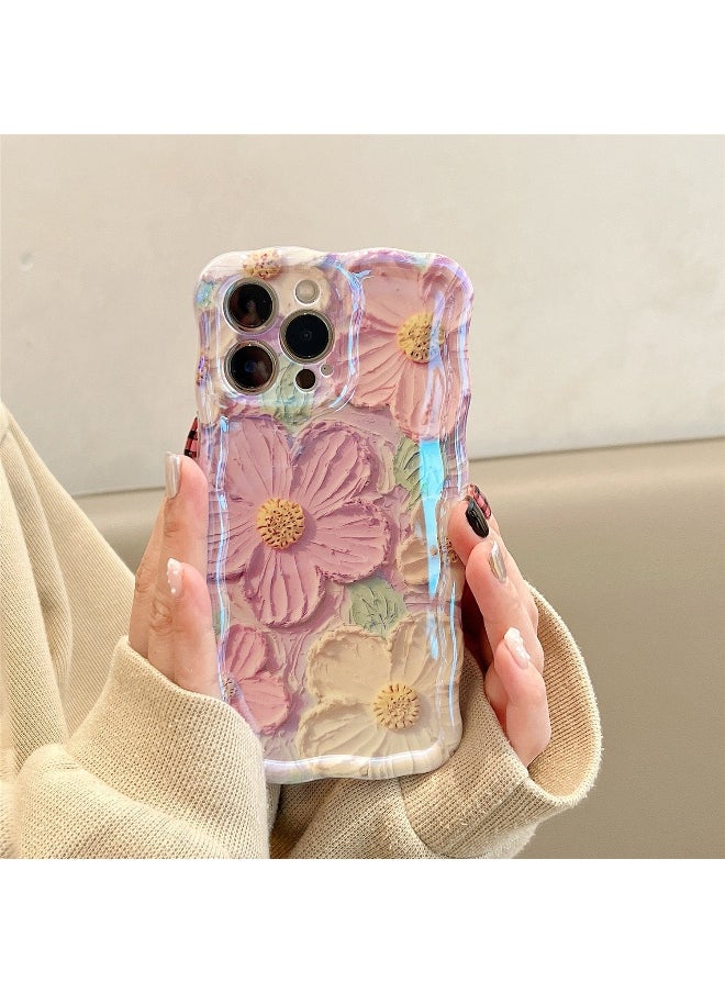 Generic Korean Style Floral Oil Painting Phone Case for iPhone 16 Pro Max - Elegant and Unique Design  - Image 3