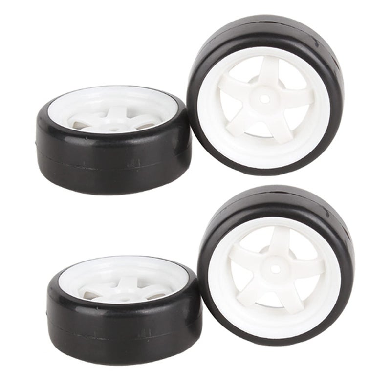 BQLZR 5 Spoke White Wheel Rim Tyre Tires WhiteBlack for RC 110 Drift Car On Road Car Pack Of 4 - Image 2
