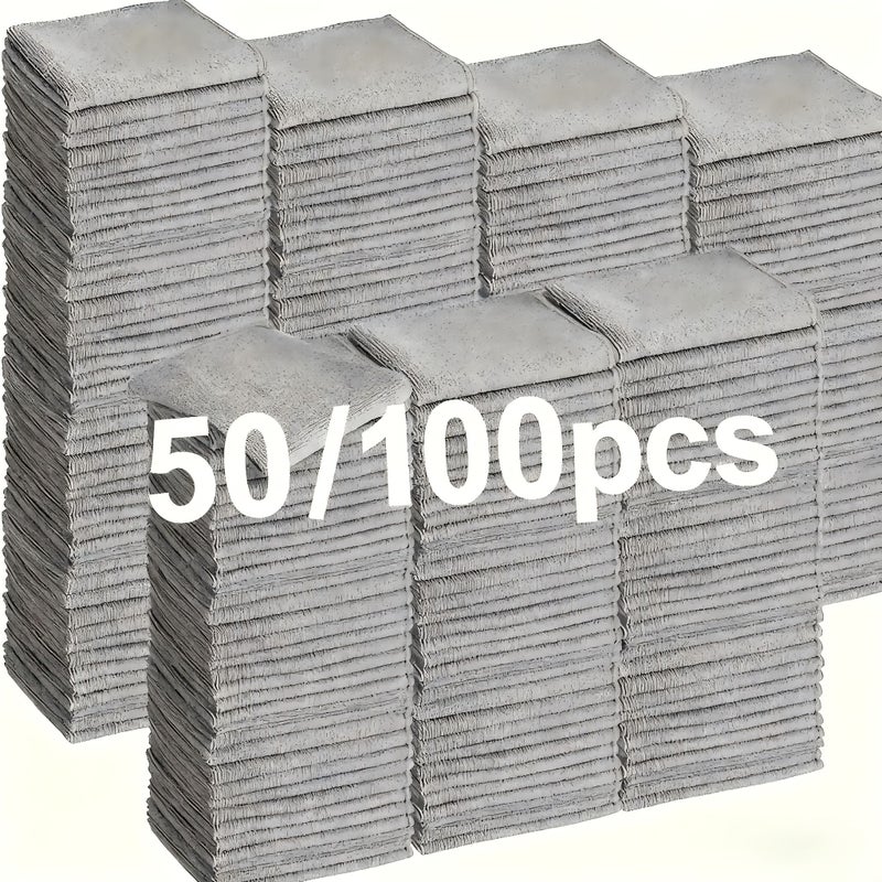 50 Ultra Soft Microfiber Car Cleaning Cloths Absorbent Kitchen Towels Wet Dry Dust Glass Wipes - Image 1
