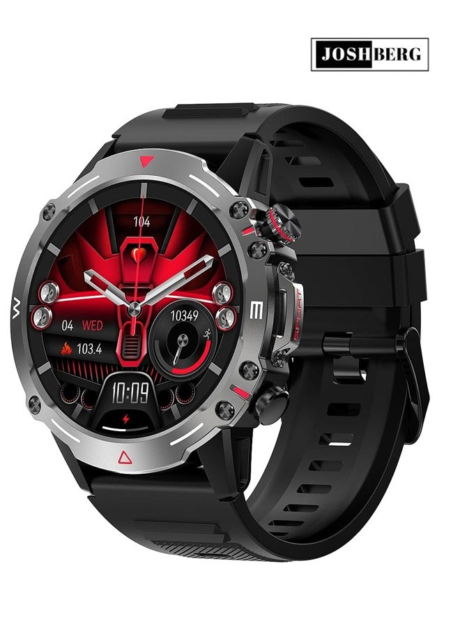Joshberg Smartwatch for Men,Smart Watches with 1.43" AMOLED Always On Display Smart watches for men, BT Calling Waterproof Fitness Watch with Heart Sleep Monitor for Android iOS,IP68 Waterproof,410mAh Large Capactity,Black