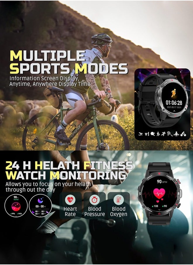 Joshberg Smartwatch for Men,Smart Watches with 1.43" AMOLED Always On Display Smart watches for men, BT Calling Waterproof Fitness Watch with Heart Sleep Monitor for Android iOS,IP68 Waterproof,410mAh Large Capactity,Black  - Image 4