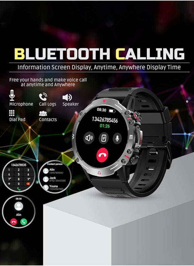 Joshberg Smartwatch for Men,Smart Watches with 1.43" AMOLED Always On Display Smart watches for men, BT Calling Waterproof Fitness Watch with Heart Sleep Monitor for Android iOS,IP68 Waterproof,410mAh Large Capactity,Black  - Image 5