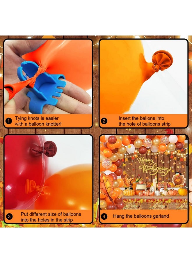 MEHOFOND Happy Thanksgiving Party Decorations, Thanksgiving Harvest Balloons Garland Arch Kit, Fall Rustic Maples Wood Banner Tablecloth Happy Thanksgiving Day Fiesta Fall Pumpkin Themed Decor  - Image 3