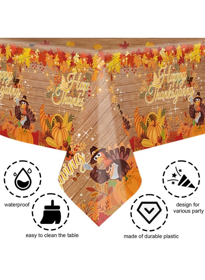 MEHOFOND Happy Thanksgiving Party Decorations, Thanksgiving Harvest Balloons Garland Arch Kit, Fall Rustic Maples Wood Banner Tablecloth Happy Thanksgiving Day Fiesta Fall Pumpkin Themed Decor  - Image 2