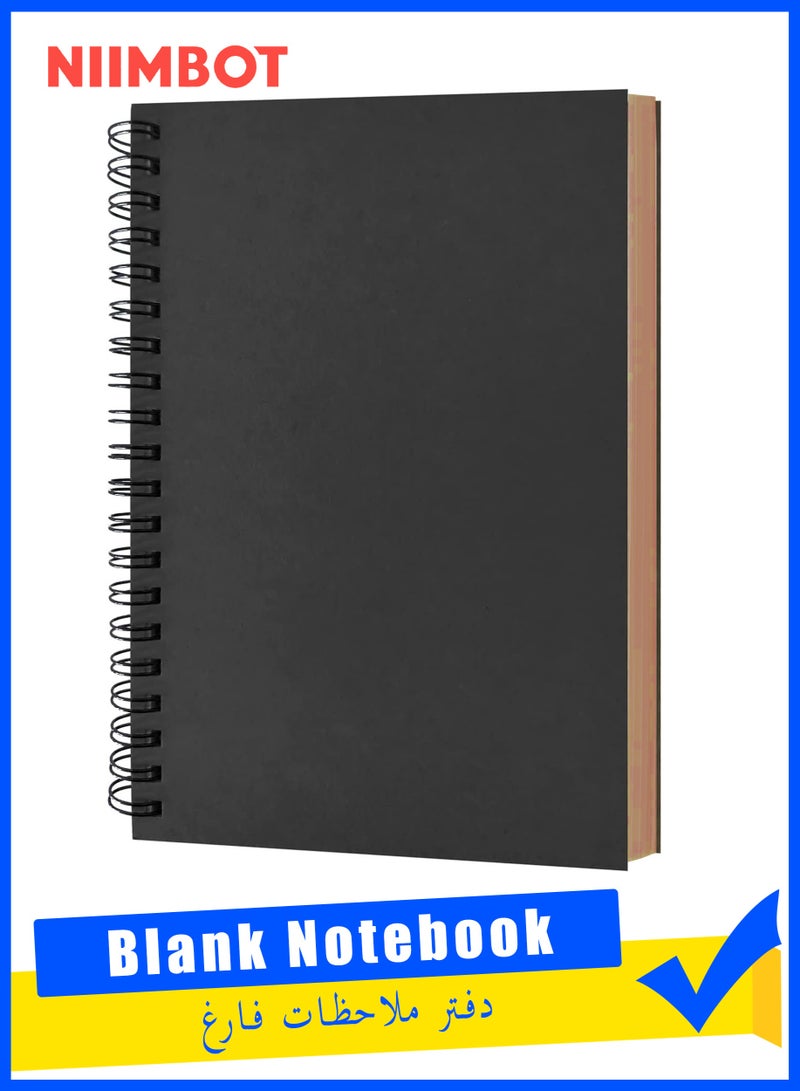 نيمبوت دفتر ملاحظات بسلك حلزوني مفرغ، غطاء ناعم، A5 دفتر رسم من دستيلاين، 100 صفحة / مقاس 50 ورقة، 21.2*14.2cm - Image 1