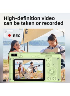 Generic Q9 Children Digital Camera Student Photo Video Camera Action Camera HD Dual Camera Mini Camera-Body Color:Q9 Card Camera-green-2.4 Screen (64g Memory Card + Card Reader) With Tripod  - Image 4