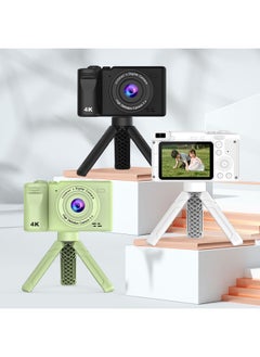 Generic Q9 Children Digital Camera Student Photo Video Camera Action Camera HD Dual Camera Mini Camera-Body Color:Q9 Card Camera-green-2.4 Screen (64g Memory Card + Card Reader) With Tripod  - Image 1