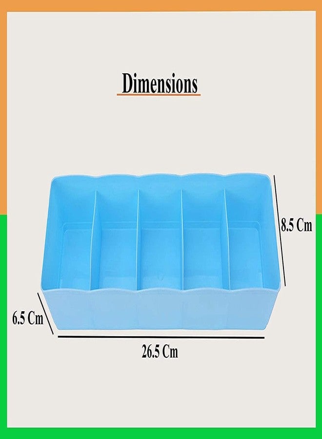 HAPPI Multipurpose Plastic Storage Socks Tray Organizer for Wardrobe Drawer, Undergarment Cosmetic Makeup Dressing Rack (Pack of 4) - Image 5