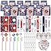 Aneco 184 Pcs Baseball Theme Party Favors with Gift Bags Snap Bracelets Keychains DIY Stickers Bead Bracelets Straws Necklaces for Goodie Bag Fillers Baseball Sports Birthday Party Supplies - Image 2