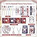 Aneco 184 Pcs Baseball Theme Party Favors with Gift Bags Snap Bracelets Keychains DIY Stickers Bead Bracelets Straws Necklaces for Goodie Bag Fillers Baseball Sports Birthday Party Supplies - Image 4