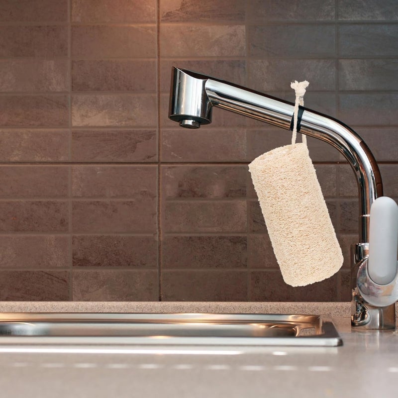 Natural Loofah Dishwashing Sponges 2pcs Kitchen Cleaning Cloth Biodegradable Multipurpose Scrubber for Pots, Dishes, and Glasses Hanging Rope, Eco-Friendly Kitchen Cleaner - Image 5