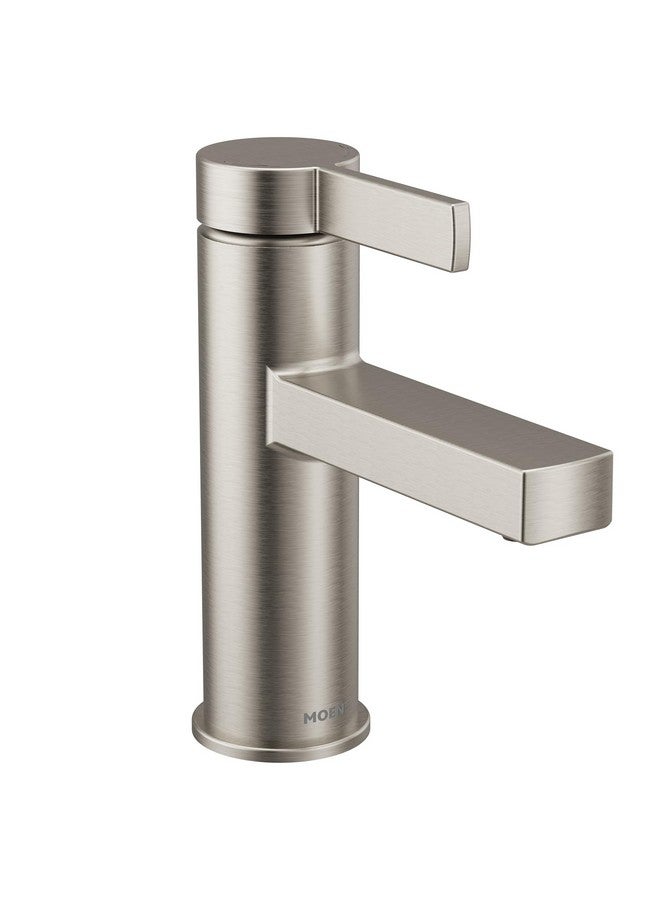 Moen Beric Spot Resist Nickel Modern One-Handle Single Hole Bathroom Faucet with Drain Assembly and Optional Deckplate for Your Bath Sink, 84774SRN - Image 1