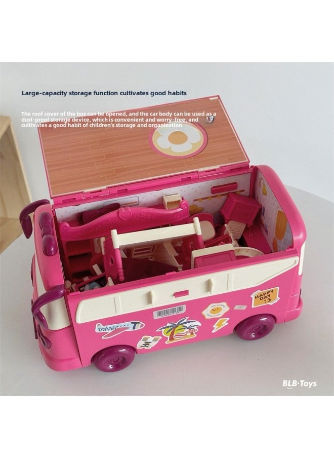 null - Koala Diary Fashion Storage Deformation RV Bus School Bus Koala Doll DIY Play House Suit-color:Koala Storage Bus (with 1 Doll): B&b-Specifications:Color Box Size: 32*16.3*24CM - Image 1
