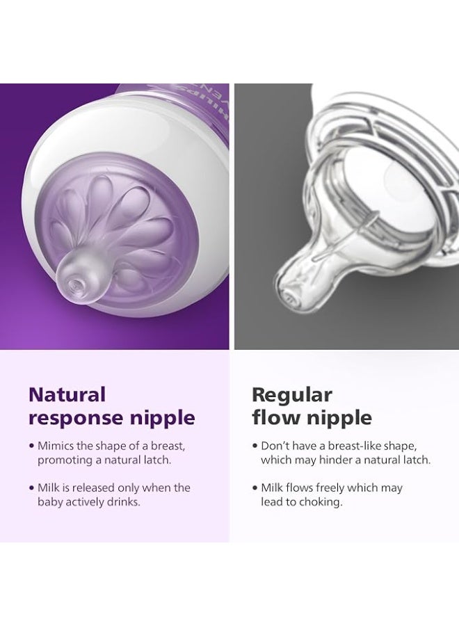 Avent Philips Avent Natural Baby Feeding Bottle Combo – Clear, 125ml + 260ml – Natural Response Technology, Smooth Feeding, Safe & Comfortable - Image 3