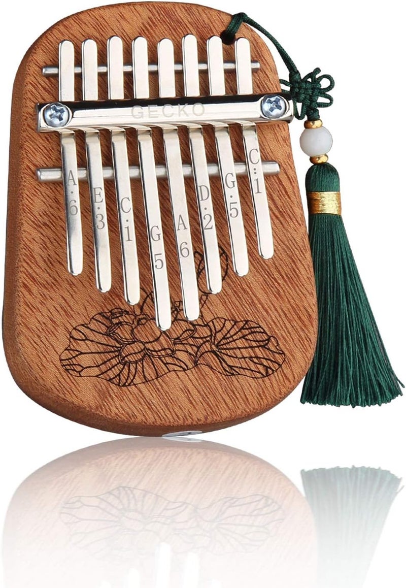 PARDUS GECKO Mini Kalimba Thumb Piano Portable Flat Board Kalimba 8 keys Mahogany Wood Handmade Mbira Finger Piano, Musical Instrument with Instruction and Tune Hammer Gift for All Skill Levels Beginners - Image 1