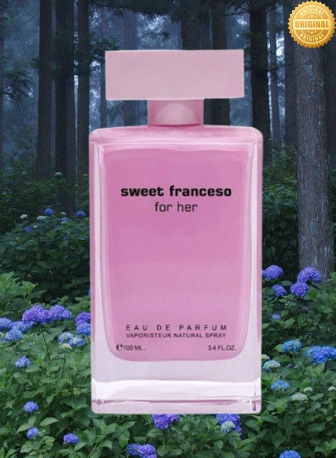 فور هير عطر سويت فرانسيسو الوردي لها 100 مل - Image 2