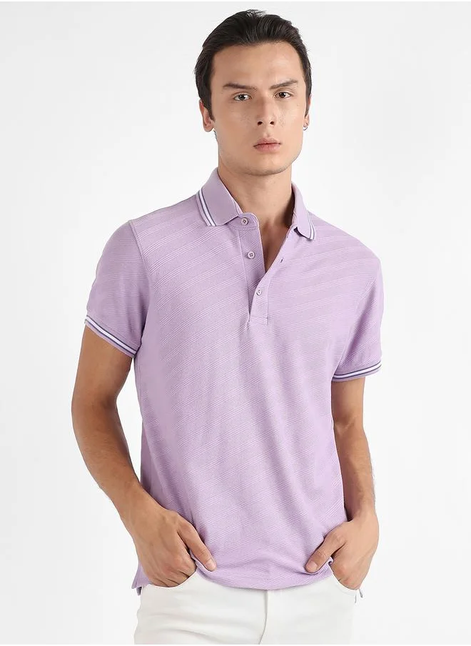 Campus Sutra Solid Regular Fit Polo with Half Placket