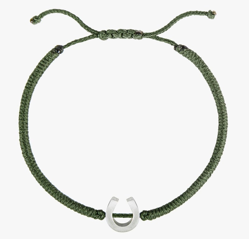 Minza “Luck” Men’s Silver Bracelet, Sterling Silver 925 Horseshoe Charm, Handmade Adjustable Hemp Cord Bracelet, Jewelry for Casual & Everyday Wear. - Image 4