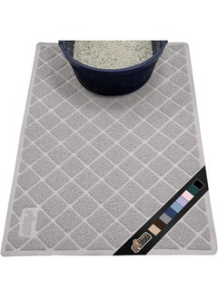 Gorilla Grip The Original Gorilla Grip Water Resistant Cat Litter Box Trapping Mat 40x28, Easy Clean, Textured Backing, Traps Mess for Cleaner Floors, Less Waste, Stays in Place for Cats, Soft on Paws, Gray  - Image 1