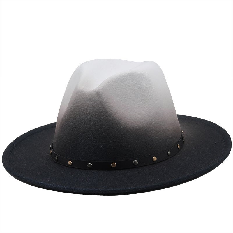 Winter  Fedora Hat Women Silver Rhinestone Large Brim Fashion Hat - Image 2