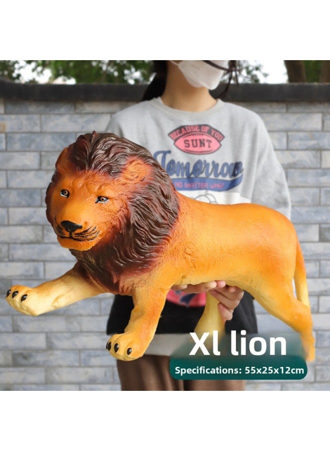 Simulation Soft Rubber Children's Toy Model Simulation Forest Animal Large Lion Tiger Leopard Elephant Wholesale-color:Hippo 【Animals】 - Image 3
