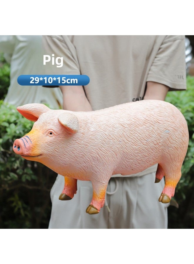 Simulation Soft Rubber Children's Toy Model Simulation Forest Animal Large Lion Tiger Leopard Elephant Wholesale-color:Hippo 【Animals】 - Image 2