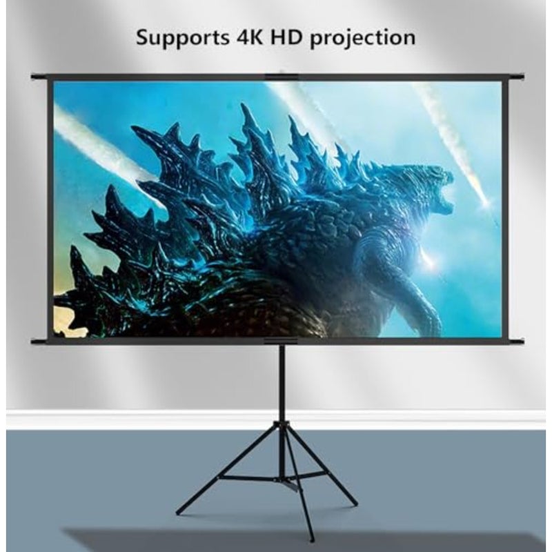 Projector Screen with Stand, Portable 4K HD 16:9 Projector Movie Screen with Height Adjustable Stand for Indoor Home Theater, Outdoor Camping, Office - Image 2