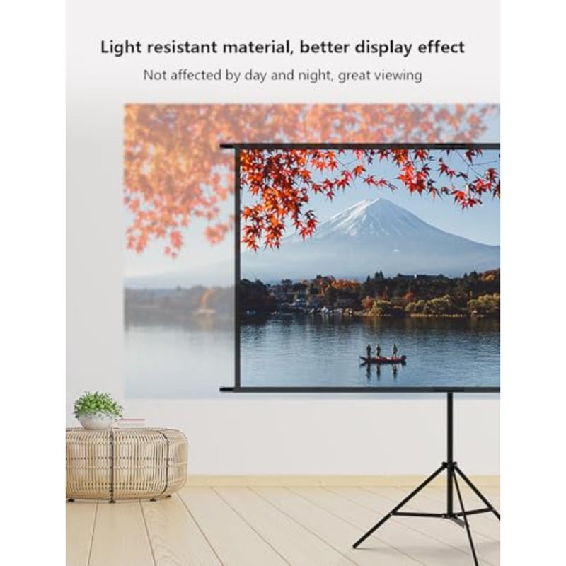 Projector Screen with Stand, Portable 4K HD 16:9 Projector Movie Screen with Height Adjustable Stand for Indoor Home Theater, Outdoor Camping, Office - Image 3