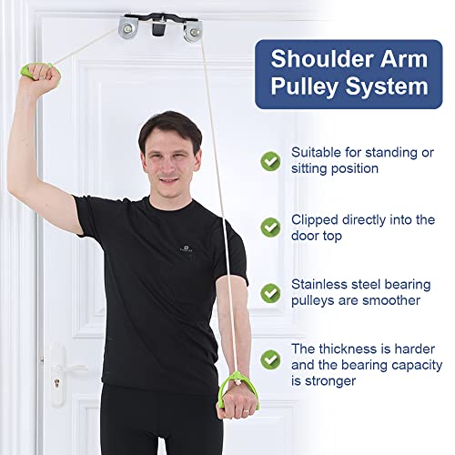Mediss Shoulder Arm Pulley System Set - Over Door Rehab Stretching Exerciser for Home Physical Therapy, Frozen Shoulder Recovery Rotator Pulley Strengthener - Image 2