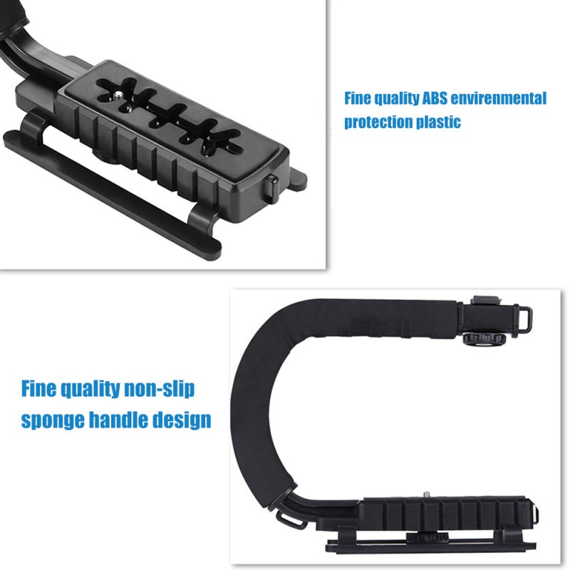 Portable Handheld Gimbal With 3KG Load ABS U-Shaped Design - Anti-Shake Video Stabilizer With Cold Shoe Mount Ergonomic Sponge Handle for DSLR Vloggers Filmmakers - Image 3