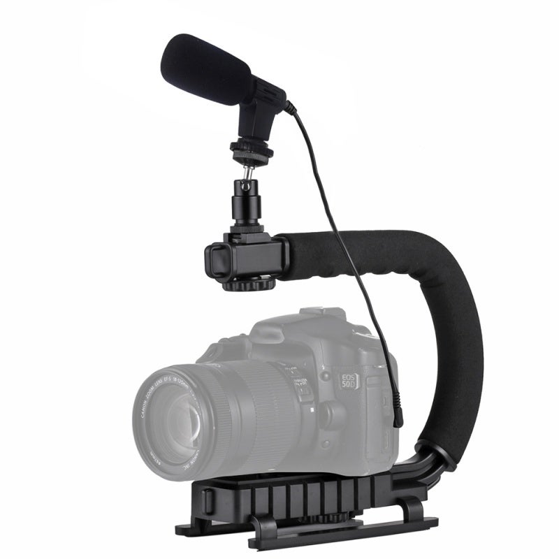 Portable Handheld Gimbal With 3KG Load ABS U-Shaped Design - Anti-Shake Video Stabilizer With Cold Shoe Mount Ergonomic Sponge Handle for DSLR Vloggers Filmmakers - Image 5