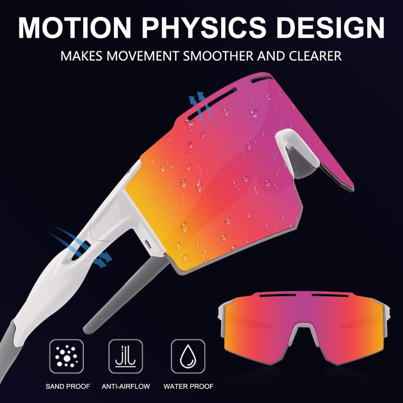 OULAIQI Cycling Sunglasses for Cycling Men Women Baseball Glasses 1 Lens - Image 4