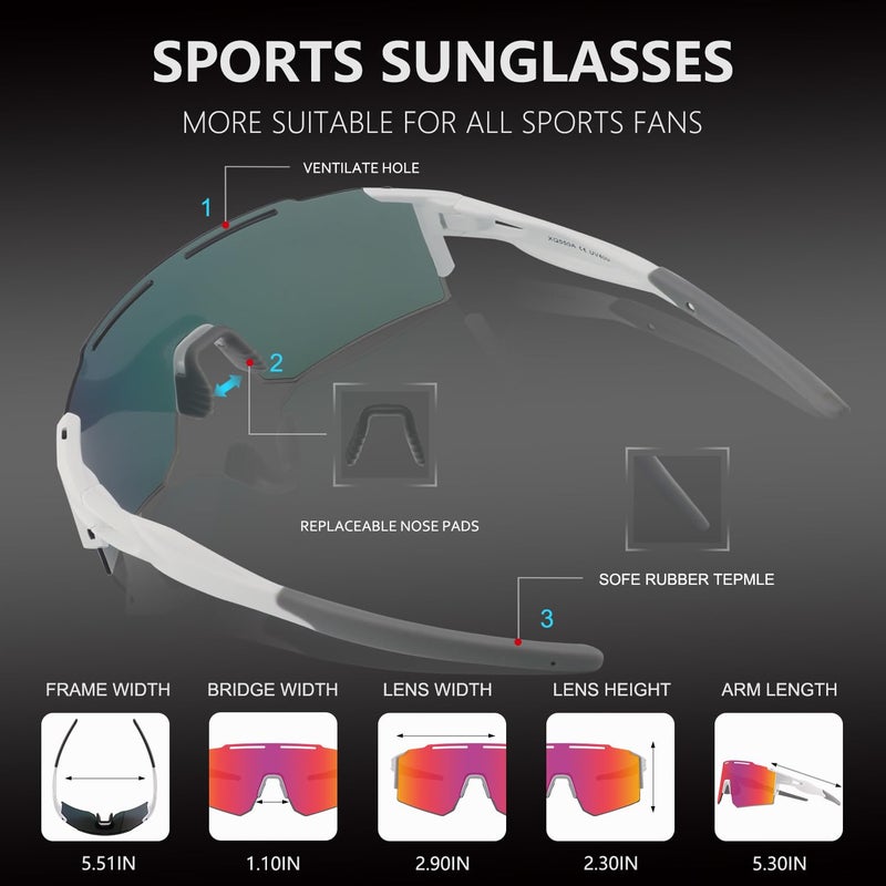 OULAIQI Cycling Sunglasses for Cycling Men Women Baseball Glasses 1 Lens - Image 5