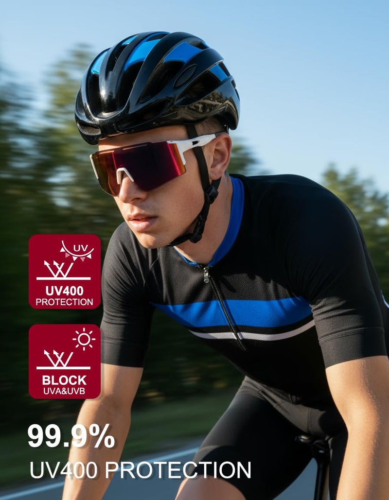 OULAIQI Cycling Sunglasses for Cycling Men Women Baseball Glasses 1 Lens - Image 2