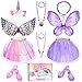 TSDATOWR Princess Dress Up for Girls 36 Toddler Dress Up Clothes Unicorn  Flower Hairbands Princess Shoes Toy Tutu Wings Jewelry Pretend Play Toddler Girl Toys for Halloween Christmas Birthday Gifts - Image 4