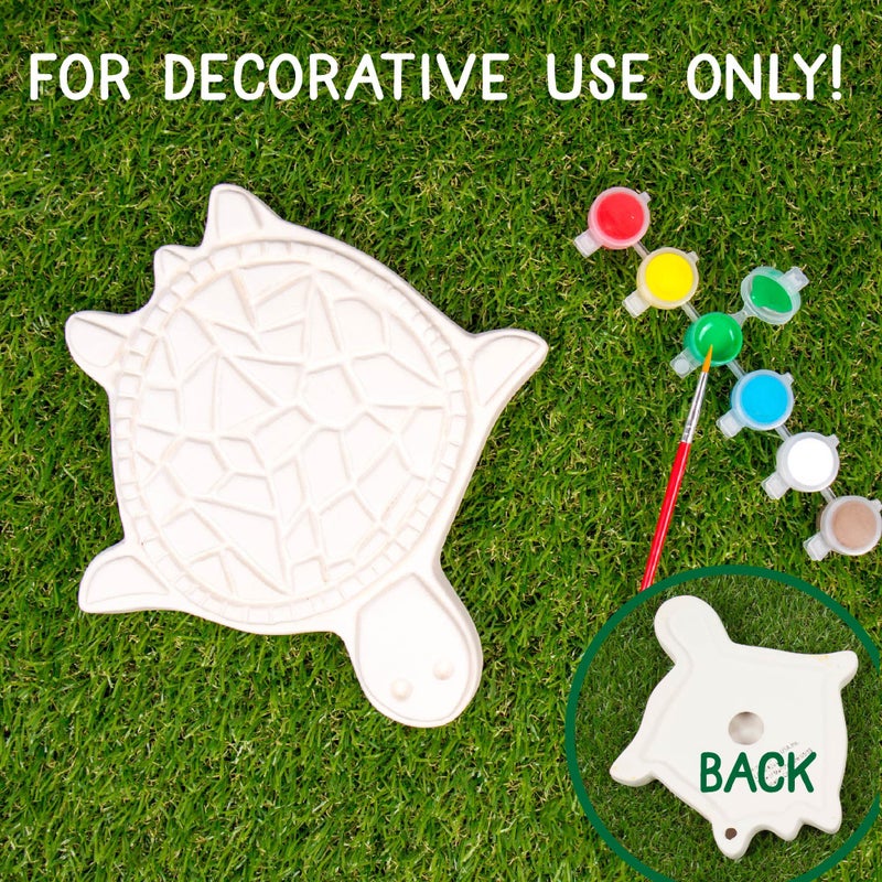 Creative Roots Mosaic Turtle DIY Stepping Stone Kit, Includes Ceramic Stone & 6 Vibrant Paints for Kids Ages 8+ - Image 2