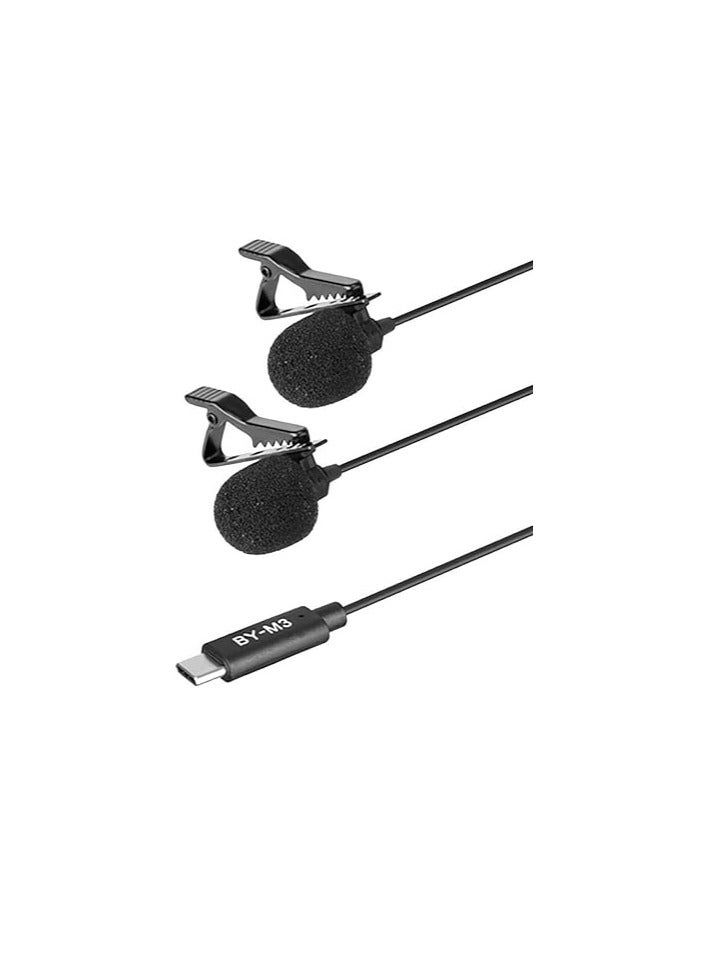 M3D Dual Digital Lavalier Microphones – USB Type-C Clip-on Mics for Android & Tablets – Black  - Image 2