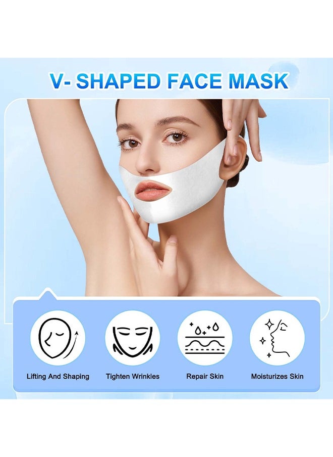 5PCS V-Shaped Face Mask, Double Chin Mask Reusable, Lifting Face Mask, Double Chin Mask, V Line Lifting Mask For All Skin Types, V Shape Face Lift Mask For Lifting And Firming The Face