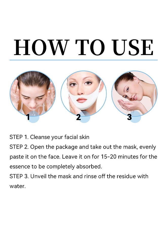 5PCS V-Shaped Face Mask, Double Chin Mask Reusable, Lifting Face Mask, Double Chin Mask, V Line Lifting Mask For All Skin Types, V Shape Face Lift Mask For Lifting And Firming The Face