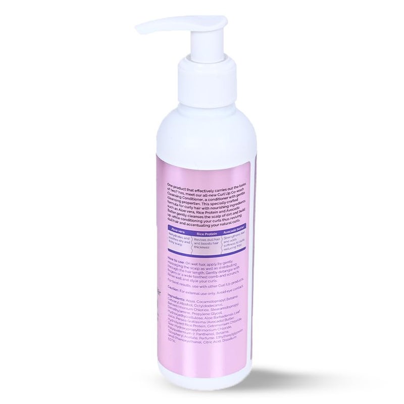 Curl Up Cowash Cleansing Conditioner | Mild 2 in 1 Shampoo & Conditioner | For Dry Frizzy, Wavy & Curly Hair | Sulphate Paraben And Silicone Free- 200 ML - Image 4