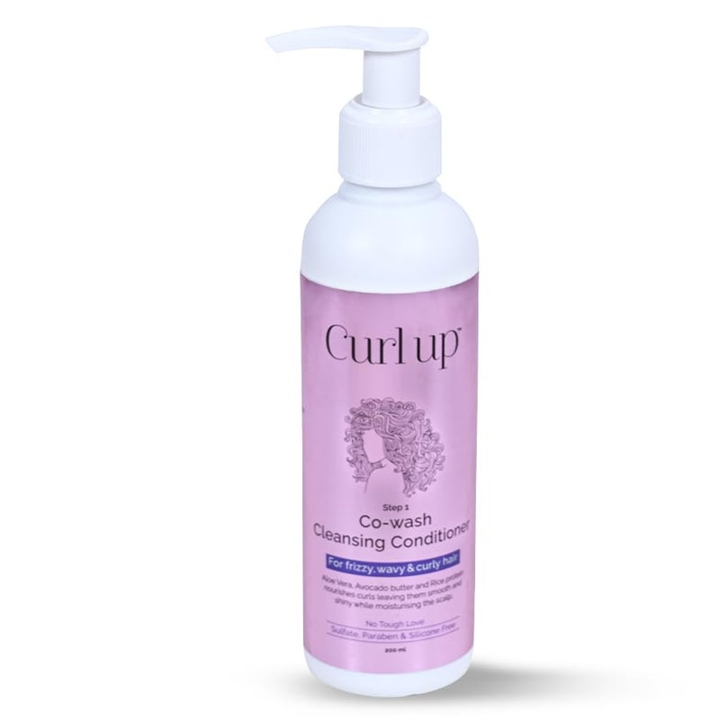 Curl Up Cowash Cleansing Conditioner | Mild 2 in 1 Shampoo & Conditioner | For Dry Frizzy, Wavy & Curly Hair | Sulphate Paraben And Silicone Free- 200 ML - Image 1