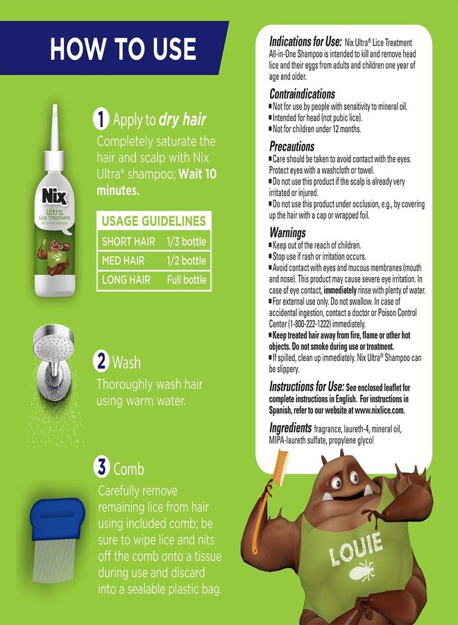 Nix Ultra Superlice Treatment, All-in-One Shampoo, 4 Fl Oz & Lice Removal Comb - Image 5